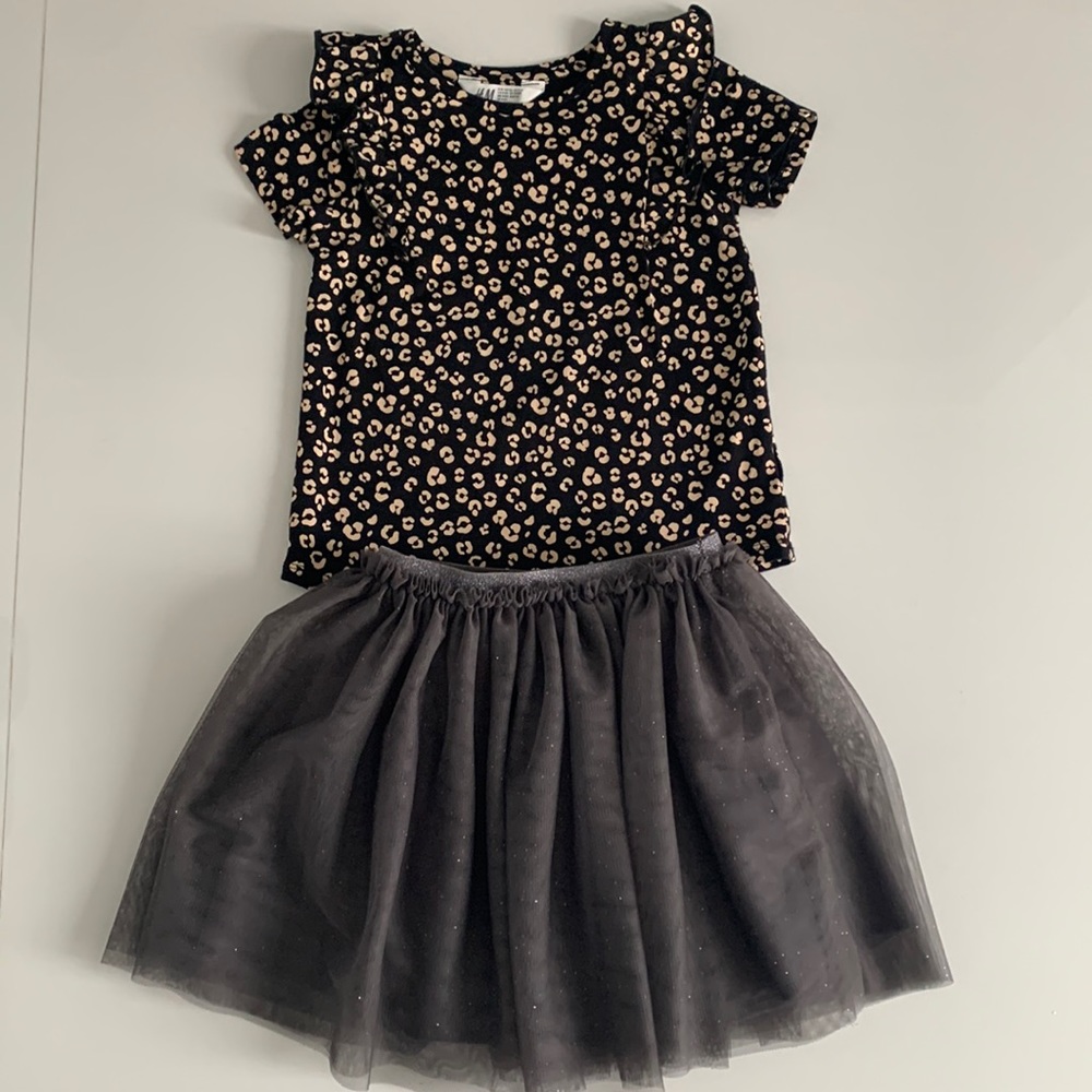 Girls blouse and tutu skirt set